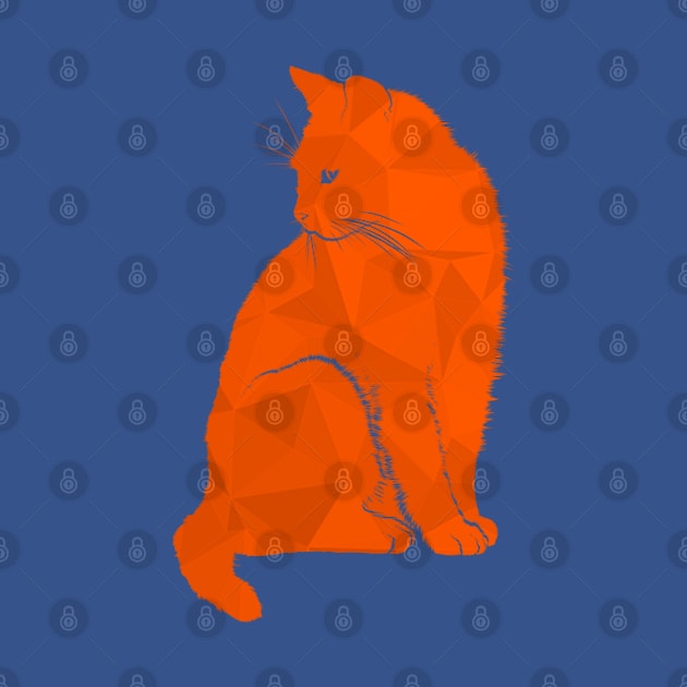 Orange Geometric Cat by Spocktacular91