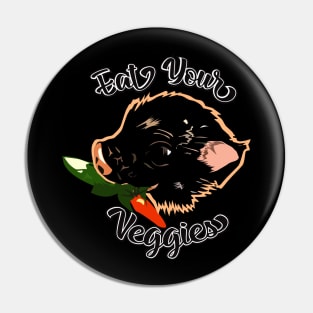 Eating Veggies a vegetarian pig Pin