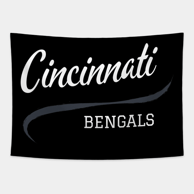 Cincinnati Bengals Retro Football Tapestry by CityTeeDesigns