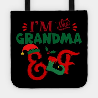 Awesome i’m the grandma elf christmas family matching Tote