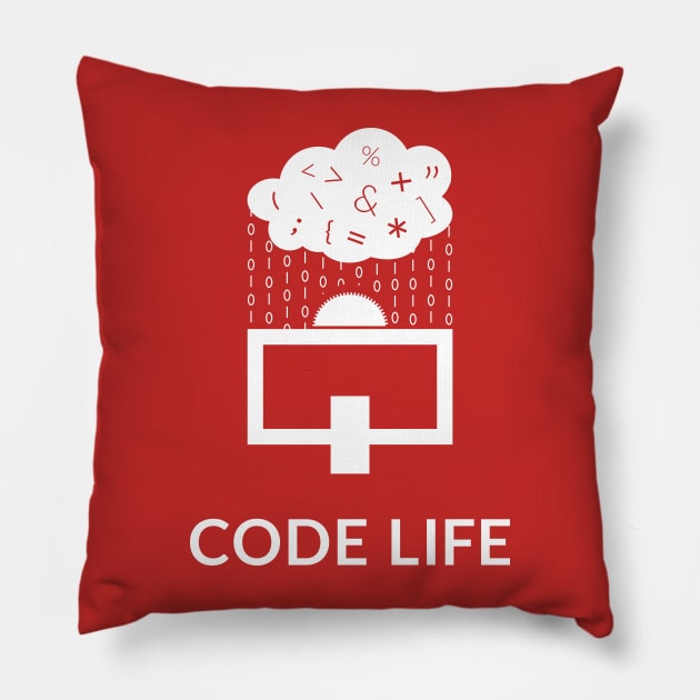 Coder Life Funny T shirt design Pillow by ARTIZIT