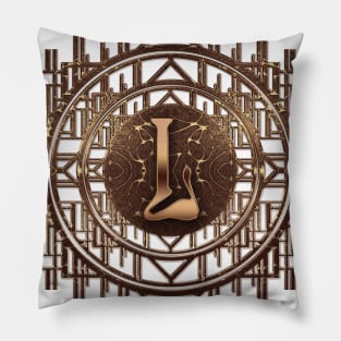 monogram l letter antique gold vintage alphabet monograms Pillow