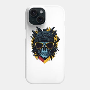 Skull with guns and sunglasses Phone Case