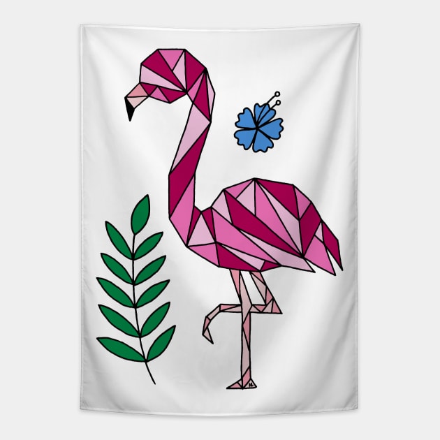 Geometric Flamingo Tapestry by HLeslie Design