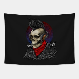 Punk Rocker Skull Tapestry