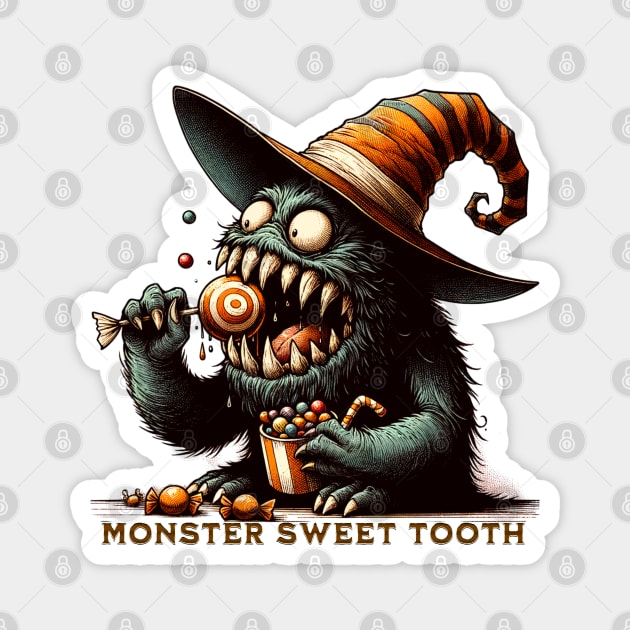 Vintage Halloween Candy Monster Magnet by HolidayBug