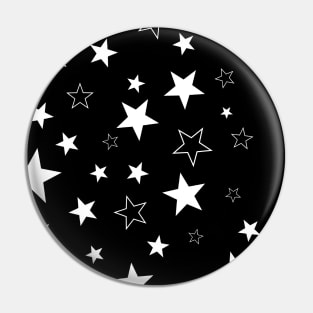 Twinkle Stars on Black Celestial Pattern Pin