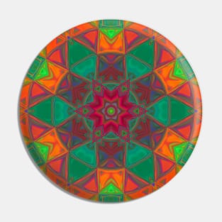 Mosaic Kaleidoscope Flower Rainbow Pin