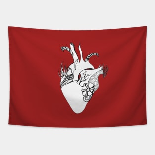 heart in love. flowers of heart. graphic heart Tapestry