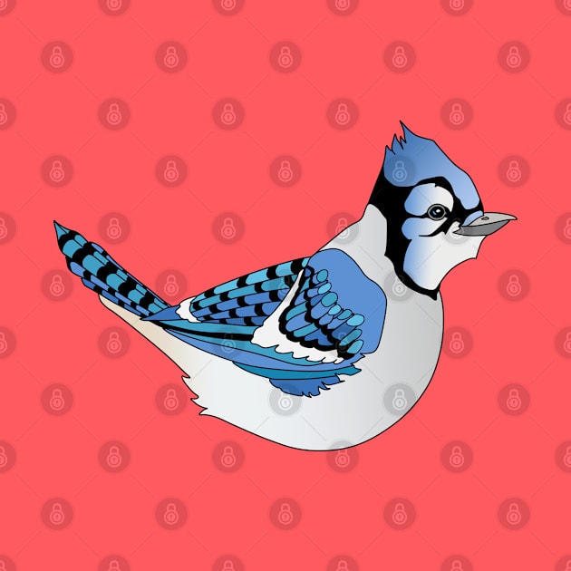 Cute Graphic Blue Jay Bird by NaturalDesign