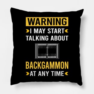 Warning Backgammon Pillow