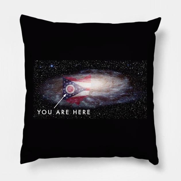 You are here (OHIO) Milky Way galaxy Pillow by Hydroxyl Design