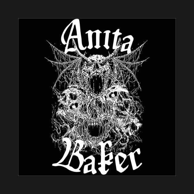 Anita Baker Sweet Love Metal Illustration Skull Horror by CakeBoss