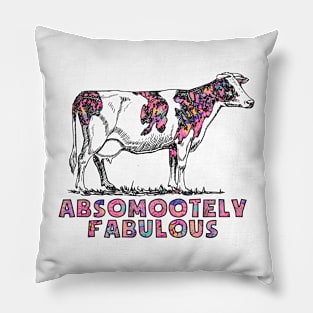 Absomootely fabulous cow floral pink Pillow