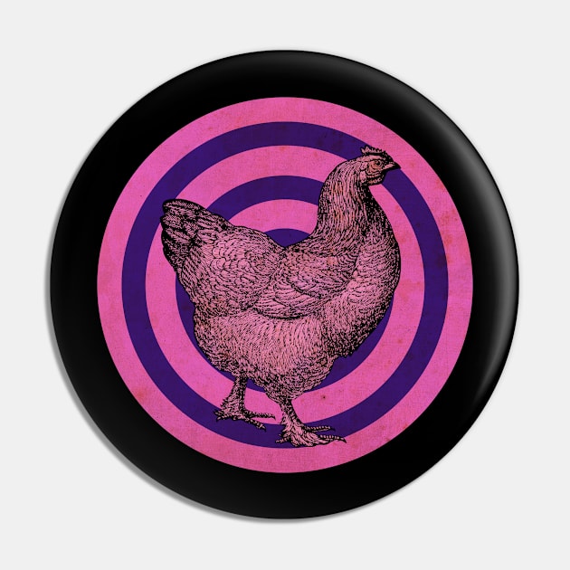 Pink Hen Label Pin by CTShirts