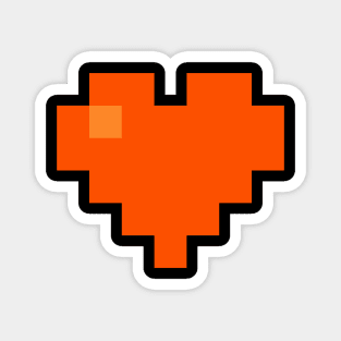 Simple Orange Pixel Heart Magnet