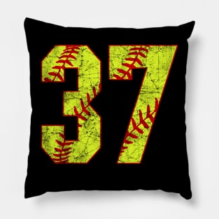 Fastpitch Softball Number 37 #37 Softball Shirt Jersey Uniform Favorite Player Biggest Fan Pillow