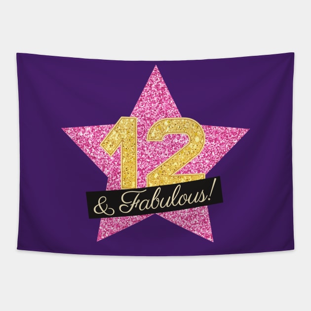 12th Birthday Gifts Women Fabulous - Pink Gold Tapestry by BetterManufaktur