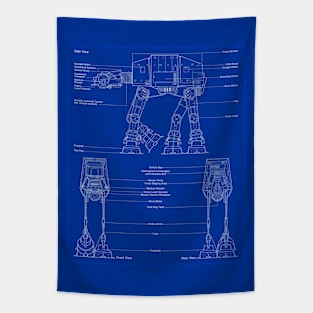 Science Fiction Walker Blueprint Tapestry