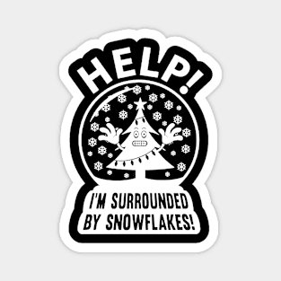 surrounded by snowflakes Magnet