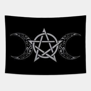 Pentacle and Moon in Grey Tapestry