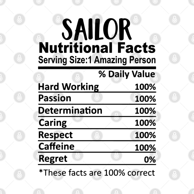 Sailor Nutrition Facts Funny by HeroGifts