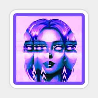 Psychic - Glitch Art Portrait Magnet