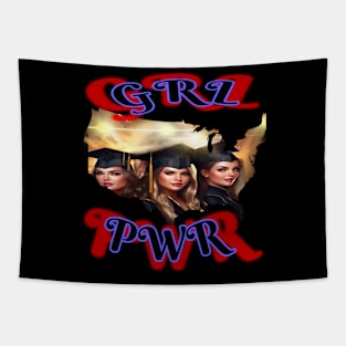 GRL PWR, Female graduates from teepublic university Tapestry