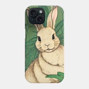 Cute White Fluffy Bunny Plant Nature Lover Phone Case