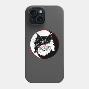 yin yang balance harmony design eastern philosophy cat Phone Case