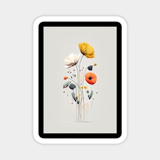 Minimalistic Floral Abstraction Magnet