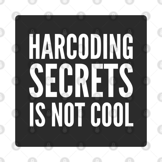 Secure Coding Harcoding Secrets Is Not Cool Black Background by FSEstyle