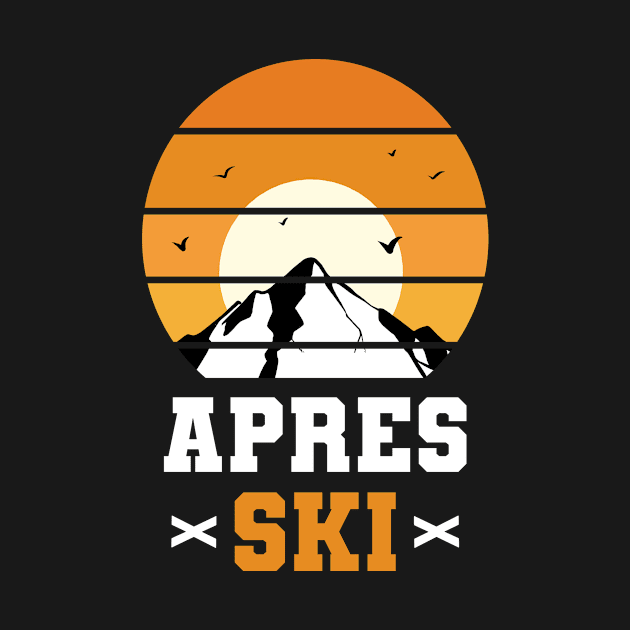 Apreski Time Beer Skiing Snow Winter Sports Gift by amango