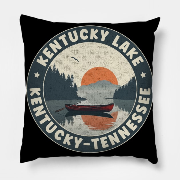 Kentucky Lake Kentucky-Tennessee Sunset Pillow by turtlestart