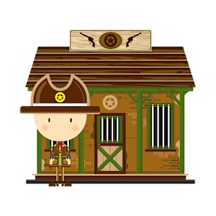 Cute Cartoon Cowboy Sheriff at Jailhouse T-Shirt