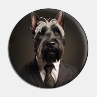 Scottish Terrier Dog in Suit Pin