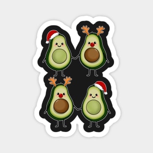 Christmas Avocados Cute avocado couple Pattern Magnet