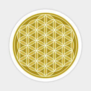 Flower of Life Golds & White Magnet