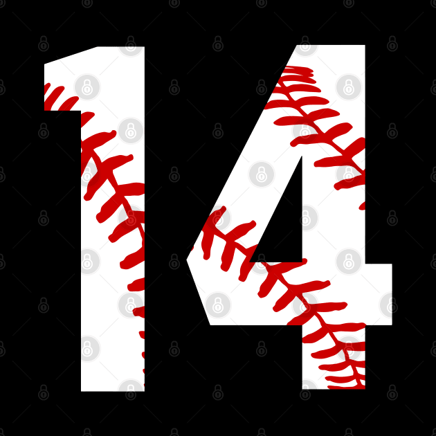 Baseball Number 14 #14 Baseball Shirt Jersey Favorite Player Biggest Fan by TeeCreations