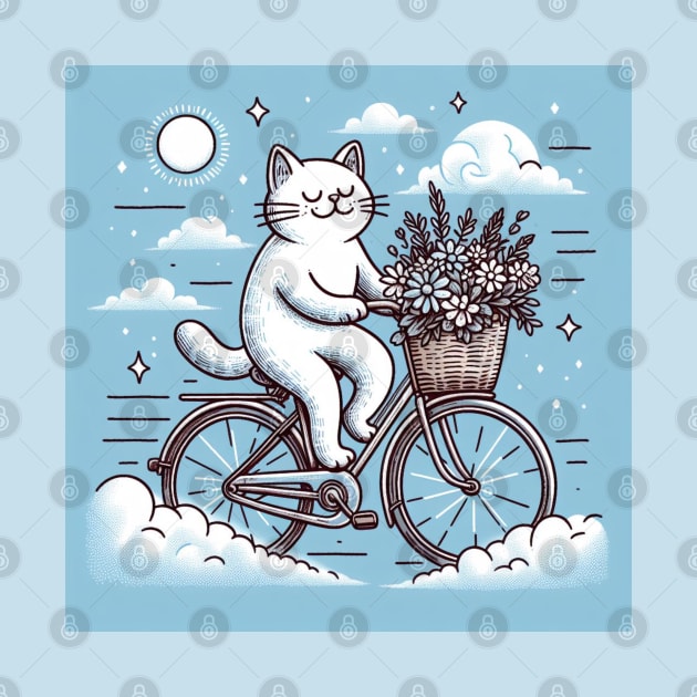 Cat riding a bike by GreenPassion