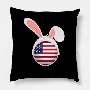 happy easter United State America bunny ears flag cute designs Pillow