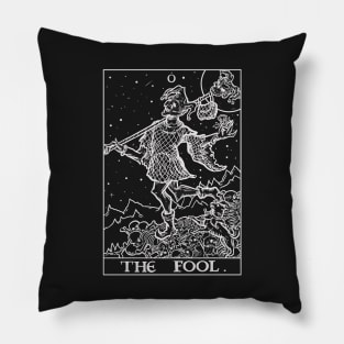 The Fool Tarot Card - Gothic Court Jester Pillow