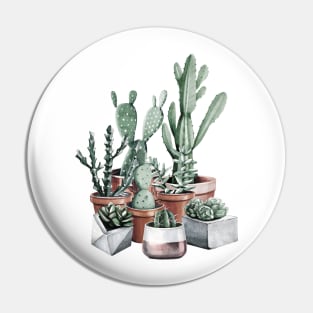 Cactus Family Portrait Pin