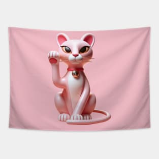 Pink Panther Maneki Neko Tapestry