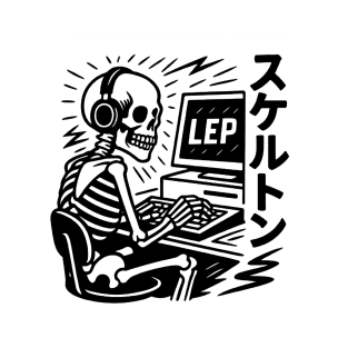 Skeleton with headphone (front side only) T-Shirt