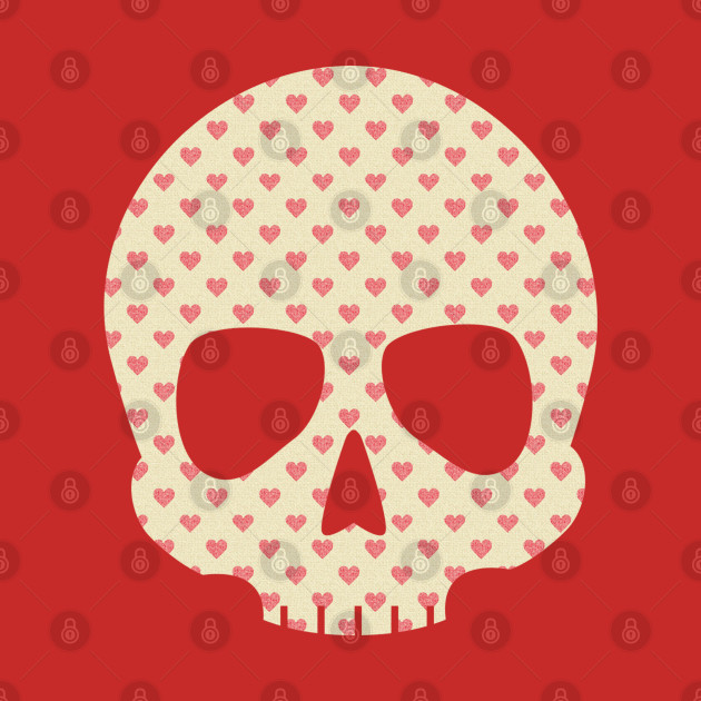 Download Head Skull Hearts Pattern Funny Valentine Gift Design ...