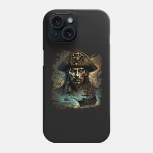 Captain Blackbeard Gothic Pirate Metal Design Phone Case