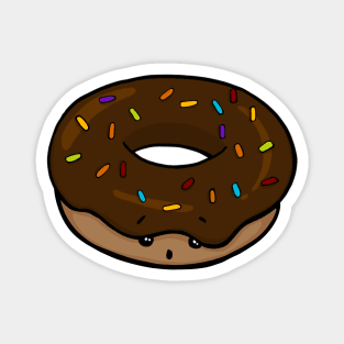 Kawaii Donut with Chocolate Icing and Rainbow Sprinkles Magnet