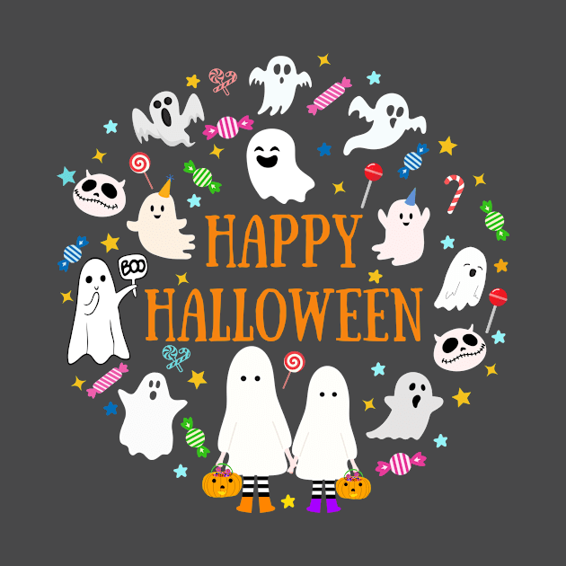 Funny Halloween Ghost For Kid T- Shirt, Halloween Shirt. by DakhaShop