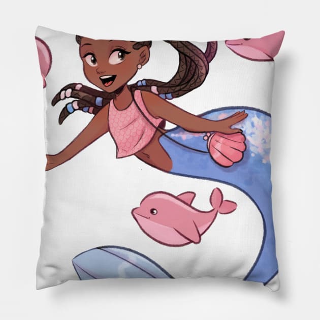 Mermaid Pillow by Maki.artist